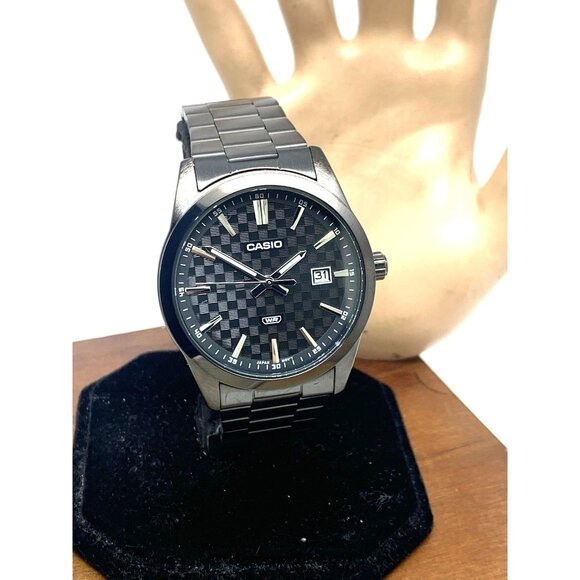 Casio Men's Watch MTP-VD03 Quartz Analog Black Dial Stainless Steel 41mm 5058 - Picture 14 of 15